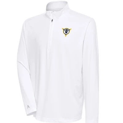 Men's Antigua  White Fort Wayne Mad Ants Tribute Quarter-Zip Pullover Top