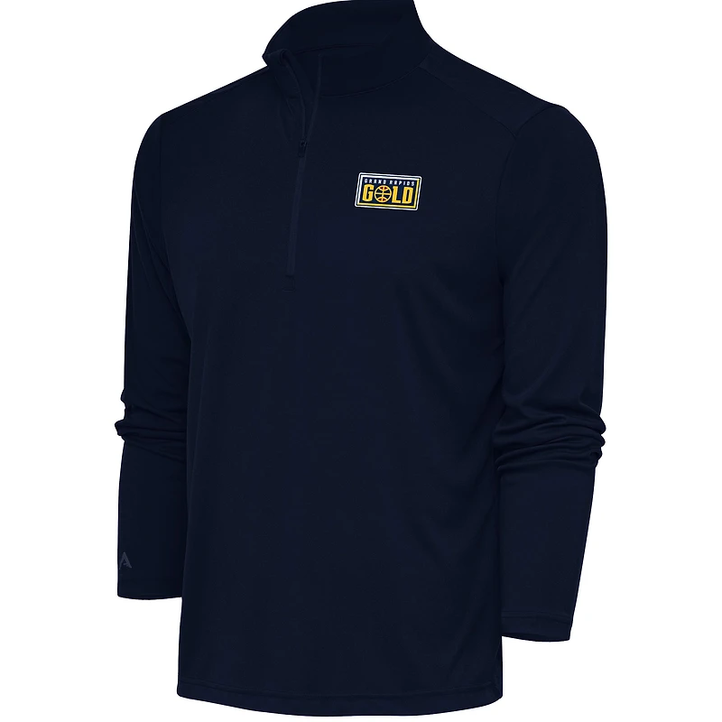 Men's Antigua  Navy Grand Rapids Gold Tribute Quarter-Zip Pullover Top