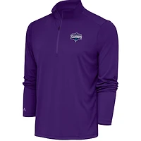 Men's Antigua  Purple Greensboro Swarm Tribute Quarter-Zip Pullover Top