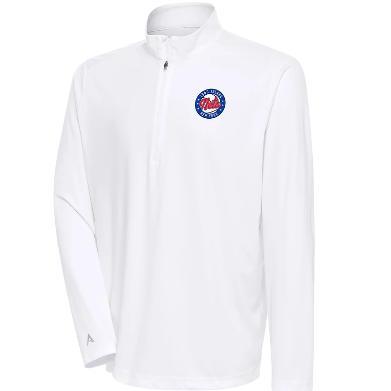Men's Antigua Long Island Nets Tribute Quarter-Zip Pullover Top