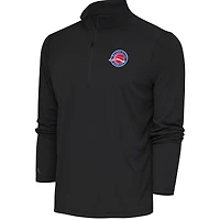 Men's Antigua  Charcoal Motor City Cruise Tribute Quarter-Zip Pullover Top