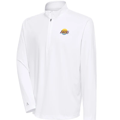 Men's Antigua White South Bay Lakers Tribute Quarter-Zip Pullover Top
