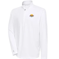 Men's Antigua  White South Bay Lakers Tribute Quarter-Zip Pullover Top