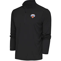 Men's Antigua  Charcoal Westchester Knicks Tribute Quarter-Zip Pullover Top