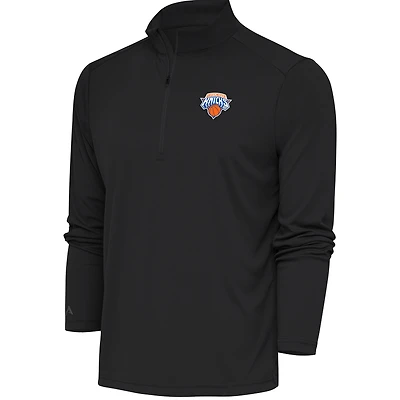 Men's Antigua  Charcoal Westchester Knicks Tribute Quarter-Zip Pullover Top