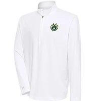 Men's Antigua  White Wisconsin Herd Tribute Quarter-Zip Pullover Top