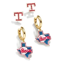 Women's BaubleBar Gold Texas Rangers Team Earrings Set