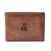 Hampden-Sydney College Tigers Fossil Leather Derrick Front Pocket Bifold Wallet