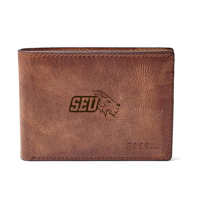 St. Edwards Hilltoppers Fossil Leather Derrick Front Pocket Bifold Wallet