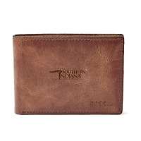 Southern Indiana Screaming Eagles Fossil Leather Derrick Front Pocket Bifold Wallet