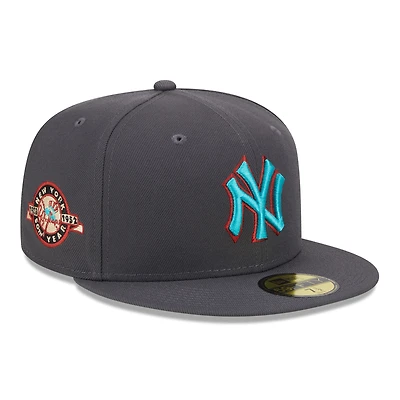 Men's New Era Graphite New York Yankees  Print Undervisor 59FIFTY Fitted Hat