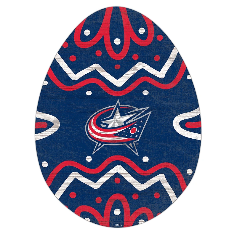 Columbus Blue Jackets 12" Easter Egg Cutout Sign