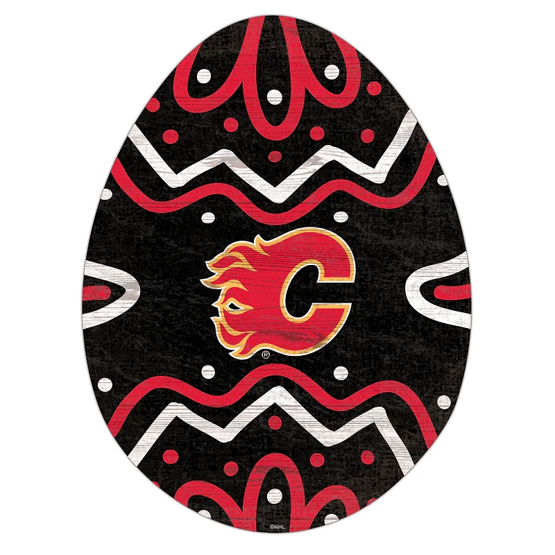 Calgary Flames 12" Easter Egg Cutout Sign