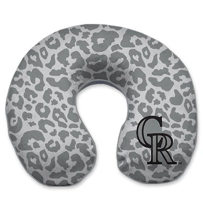 Colorado Rockies Cheetah Print Memory Foam Travel Pillow