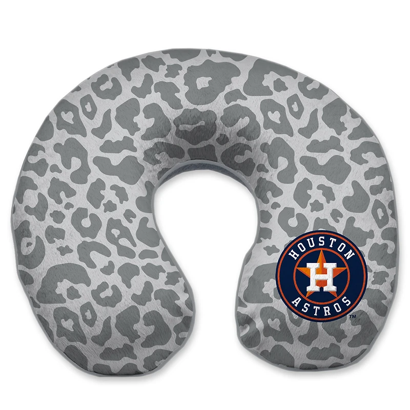 Houston Astros Cheetah Print Memory Foam Travel Pillow