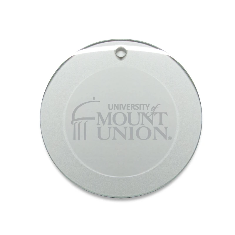 Mount Union Purple Raiders 3'' Round Glass Ornament