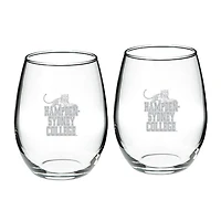 Hampden-Sydney College Tigers Two-Piece 21oz. Stemless Wine Glass Set