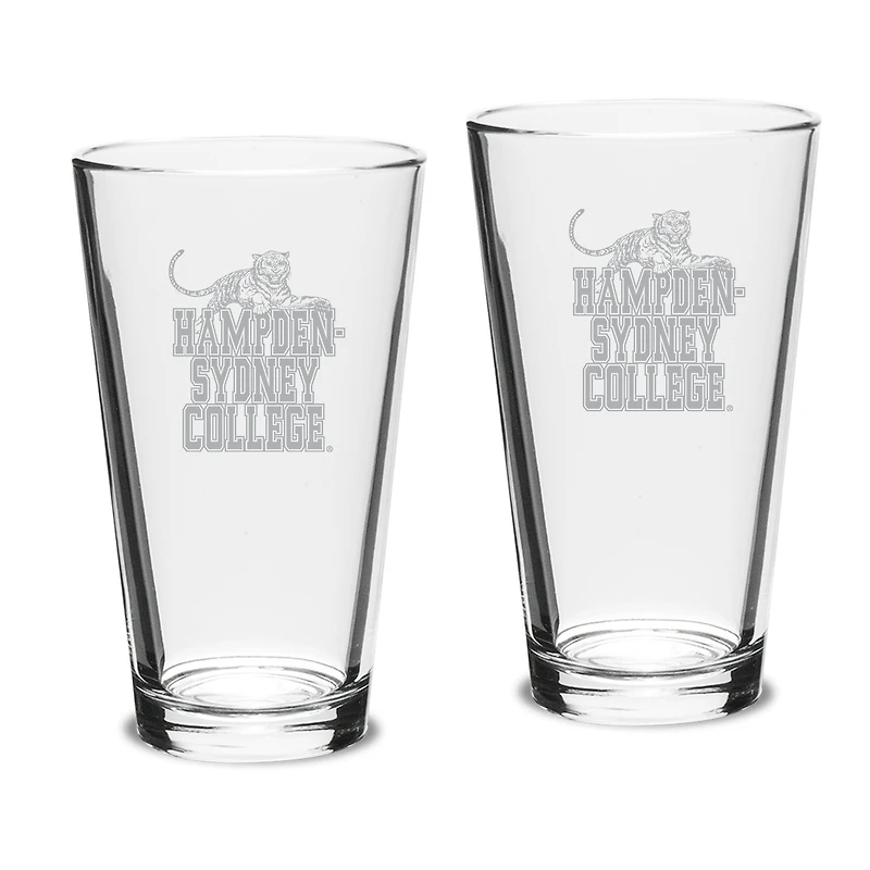 Hampden-Sydney College Tigers Two-Piece 16oz. Classic Pub Glass Set