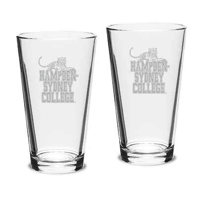 Hampden-Sydney College Tigers Two-Piece 16oz. Classic Pub Glass Set