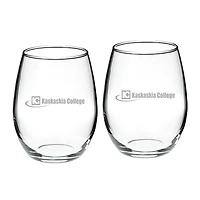 Kaskaskia College Blue Devils Two-Piece 21oz. Stemless Wine Glass Set