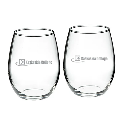 Kaskaskia College Blue Devils Two-Piece 21oz. Stemless Wine Glass Set