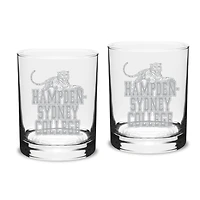 Hampden-Sydney College Tigers 14oz. Classic Double Old Fashion Glass Set