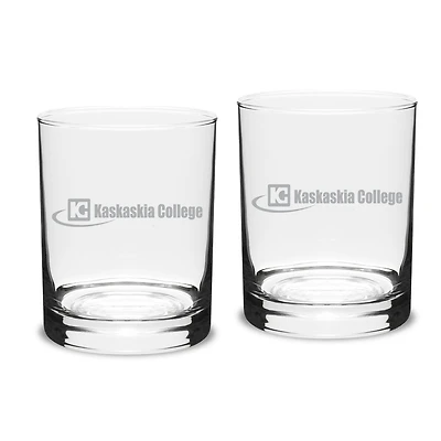 Kaskaskia College Blue Devils 14oz. Classic Double Old Fashion Glass Set