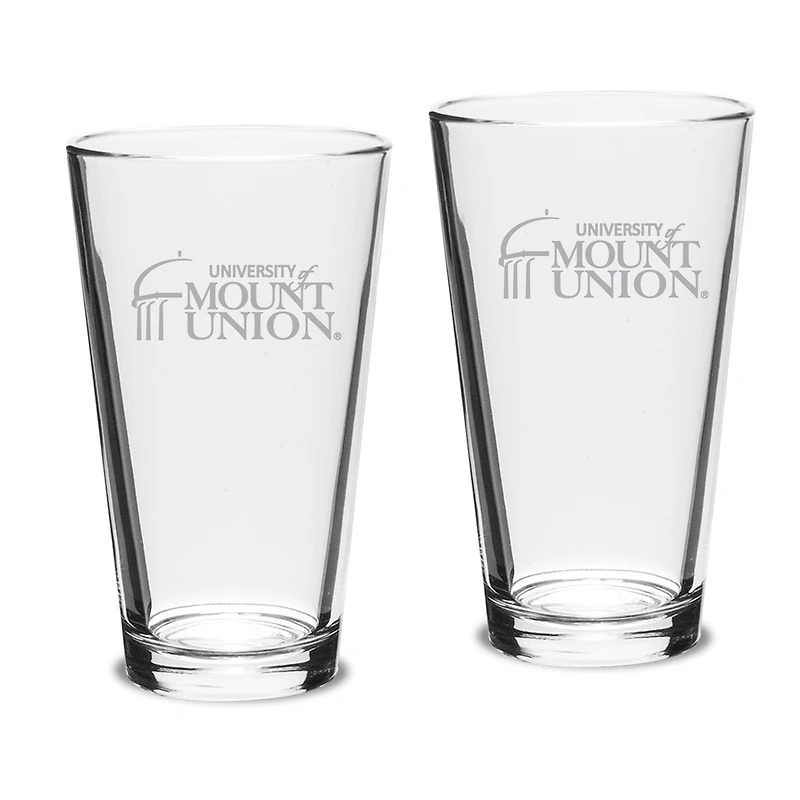 Mount Union Purple Raiders Two-Piece 16oz. Classic Pub Glass Set
