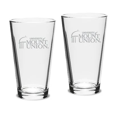 Mount Union Purple Raiders Two-Piece 16oz. Classic Pub Glass Set