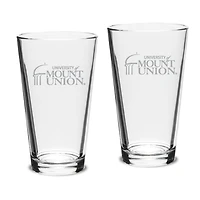 Mount Union Purple Raiders Two-Piece 16oz. Classic Pub Glass Set