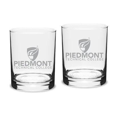 Piedmont Technical College 14oz. Classic Double Old Fashion Glass Set
