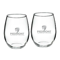 Piedmont Technical College Two-Piece 21oz. Stemless Wine Glass Set