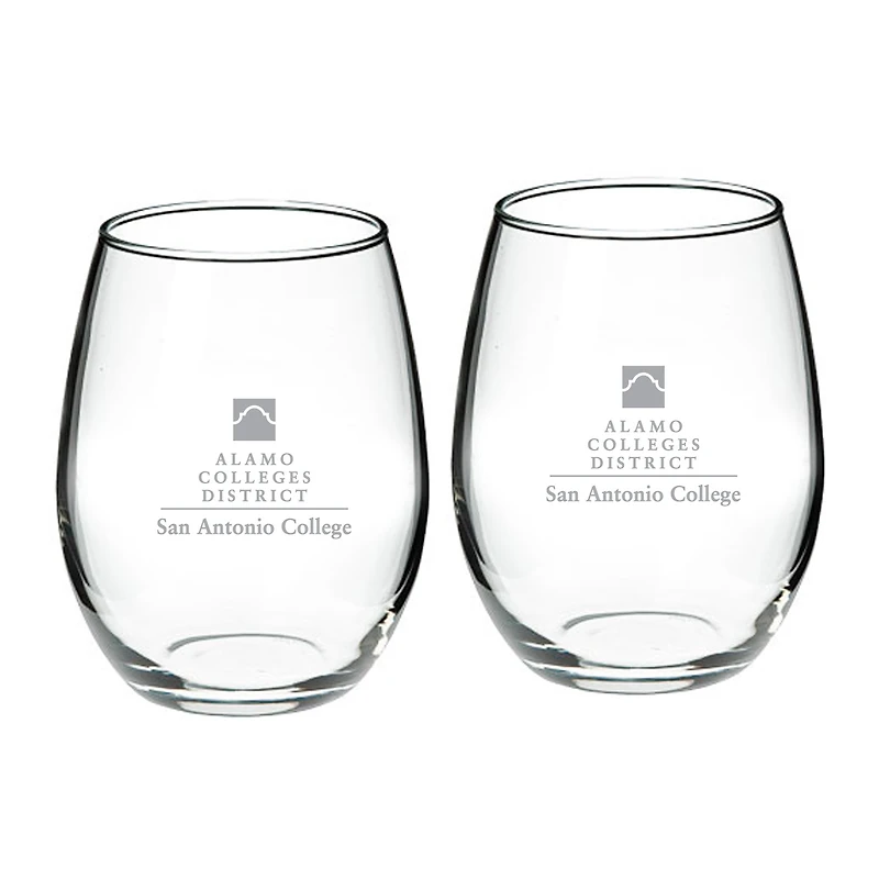 SAC Armadillos Two-Piece 21oz. Stemless Wine Glass Set