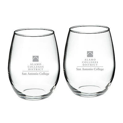 SAC Armadillos Two-Piece 21oz. Stemless Wine Glass Set