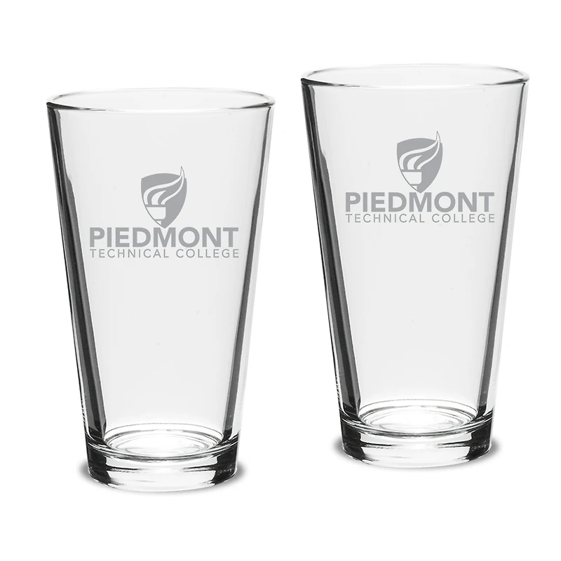Piedmont Technical College Two-Piece 16oz. Classic Pub Glass Set