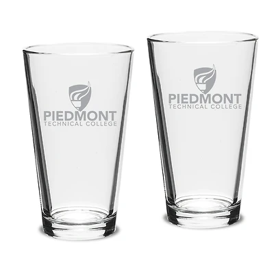 Piedmont Technical College Two-Piece 16oz. Classic Pub Glass Set