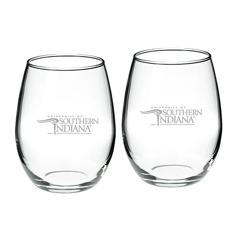 Southern Indiana Screaming Eagles Two-Piece 21oz. Stemless Wine Glass Set