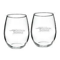 Southern Indiana Screaming Eagles Two-Piece 21oz. Stemless Wine Glass Set