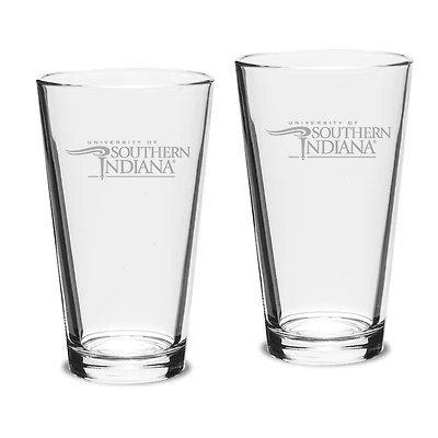 Southern Indiana Screaming Eagles Two-Piece 16oz. Classic Pub Glass Set