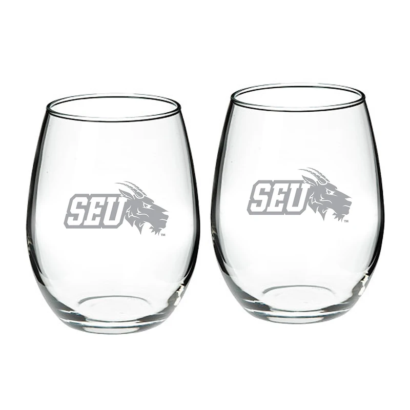 St. Edwards Hilltoppers Two-Piece 21oz. Stemless Wine Glass Set