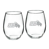 St. Edwards Hilltoppers Two-Piece 21oz. Stemless Wine Glass Set