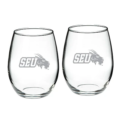 St. Edwards Hilltoppers Two-Piece 21oz. Stemless Wine Glass Set