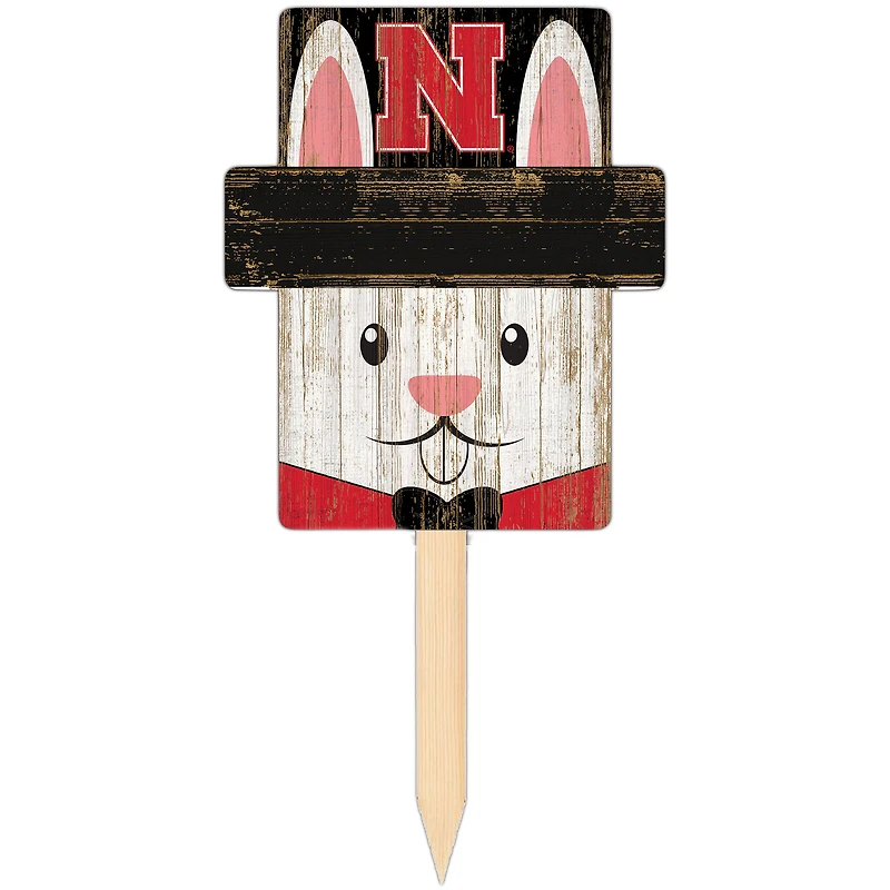 Nebraska Huskers 16" x 19" Easter Bunny Yard Stake