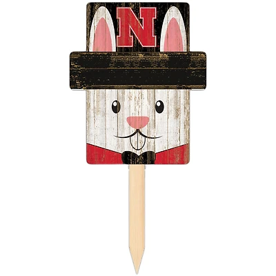 Nebraska Huskers 16" x 19" Easter Bunny Yard Stake