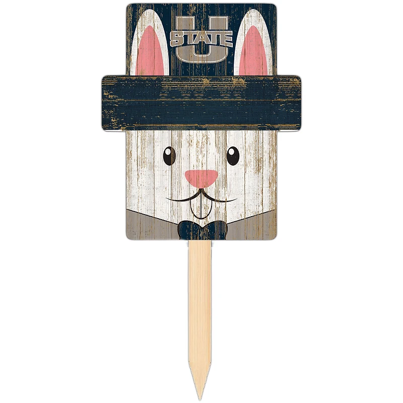 Utah State Aggies 16" x 19" Easter Bunny Yard Stake