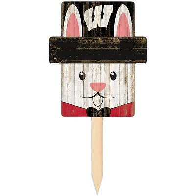 Wisconsin Badgers 16" x 19" Easter Bunny Yard Stake