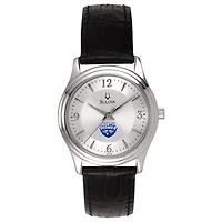 Women's North Georgia Nighthawks Bulova Silver-Tone Stainless Steel Watch with Leather Strap
