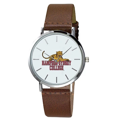 Men's Hampden-Sydney College Tigers Plexus Brown Leather Watch