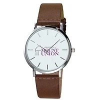 Men's Mount Union Purple Raiders Plexus Brown Leather Watch