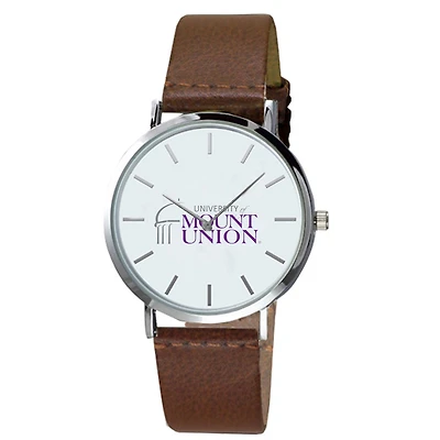 Men's Mount Union Purple Raiders Plexus Brown Leather Watch